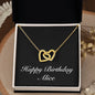 Happy Birthday Alice v2 - 18K Yellow Gold Finish Interlocking Hearts Necklace