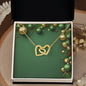 Christmas Background 027 - 18K Yellow Gold Finish Interlocking Hearts Necklace
