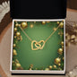 Christmas Background 042 - 18K Yellow Gold Finish Interlocking Hearts Necklace
