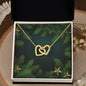 Christmas Background 113 - 18K Yellow Gold Finish Interlocking Hearts Necklace