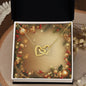 Christmas Background 030 - 18K Yellow Gold Finish Interlocking Hearts Necklace