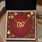 Christmas Background 034 - 18K Yellow Gold Finish Interlocking Hearts Necklace
