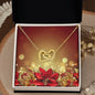 Christmas Background 097 - 18K Yellow Gold Finish Interlocking Hearts Necklace