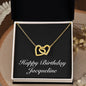 Happy Birthday Jacqueline v2 - 18K Yellow Gold Finish Interlocking Hearts Necklace