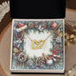 Christmas Background 076 - 18K Yellow Gold Finish Interlocking Hearts Necklace