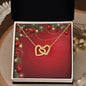 Christmas Background 046 - 18K Yellow Gold Finish Interlocking Hearts Necklace