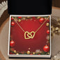 Christmas Background 011 - 18K Yellow Gold Finish Interlocking Hearts Necklace
