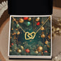 Christmas Background 126 - 18K Yellow Gold Finish Interlocking Hearts Necklace