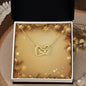 Christmas Background 031 - 18K Yellow Gold Finish Interlocking Hearts Necklace