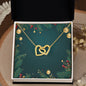 Christmas Background 045 - 18K Yellow Gold Finish Interlocking Hearts Necklace