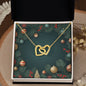 Christmas Background 128 - 18K Yellow Gold Finish Interlocking Hearts Necklace