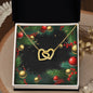 Christmas Background 125 - 18K Yellow Gold Finish Interlocking Hearts Necklace