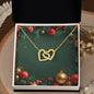 Christmas Background 115 - 18K Yellow Gold Finish Interlocking Hearts Necklace