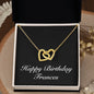 Happy Birthday Frances v2 - 18K Yellow Gold Finish Interlocking Hearts Necklace
