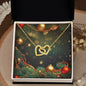 Christmas Background 119 - 18K Yellow Gold Finish Interlocking Hearts Necklace