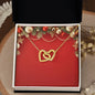 Christmas Background 013 - 18K Yellow Gold Finish Interlocking Hearts Necklace
