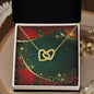 Christmas Background 071 - 18K Yellow Gold Finish Interlocking Hearts Necklace