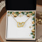 Christmas Background 012 - 18K Yellow Gold Finish Interlocking Hearts Necklace