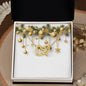 Christmas Background 043 - 18K Yellow Gold Finish Interlocking Hearts Necklace