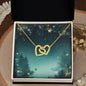 Christmas Background 111 - 18K Yellow Gold Finish Interlocking Hearts Necklace