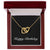 Happy Birthday v2 - 18K Yellow Gold Finish Interlocking Hearts Necklace With Mahogany Style Luxury Box
