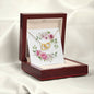 Watercolor Pink Floral Frame 2 - 18K Yellow Gold Finish Interlocking Hearts Necklace With Mahogany Style Luxury Box