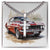 Muscle Car 06 - Stainless Steel Cuban Link Chain Cross Necklace