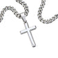 Muscle Car 03 - Stainless Steel Cuban Link Chain Cross Necklace