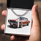 Muscle Car 01 - Stainless Steel Cuban Link Chain Cross Necklace