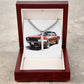 Muscle Car 01 - Stainless Steel Cuban Link Chain Cross Necklace With Mahogany Style Luxury Box