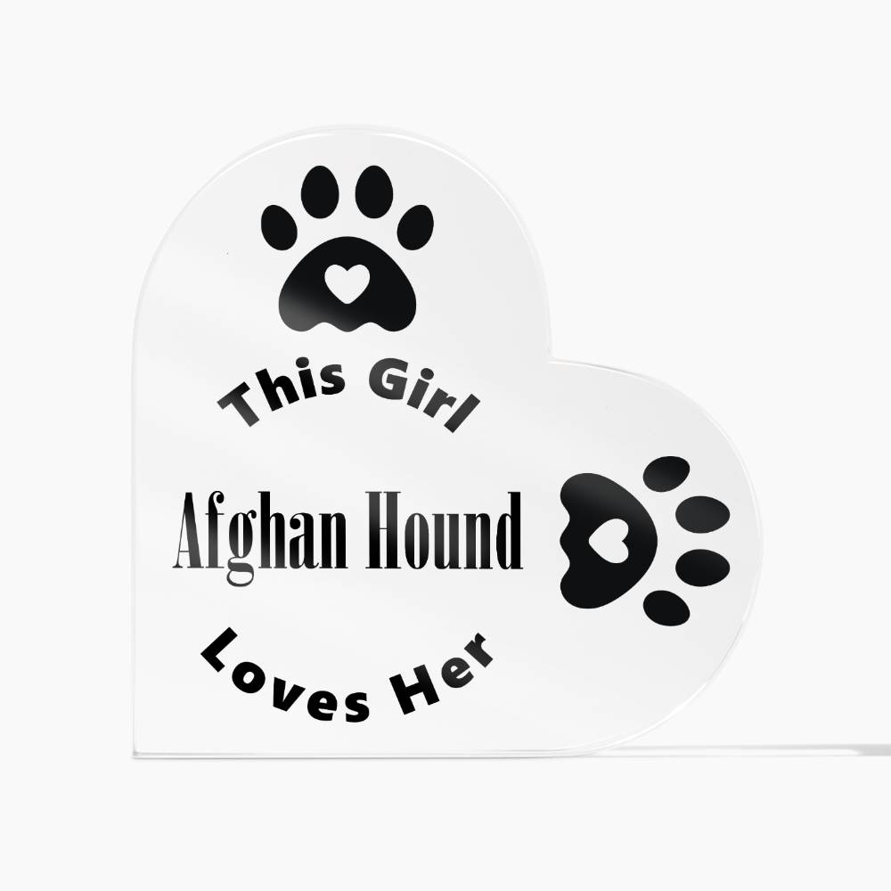 Afghan Hound - Heart Acrylic Plaque