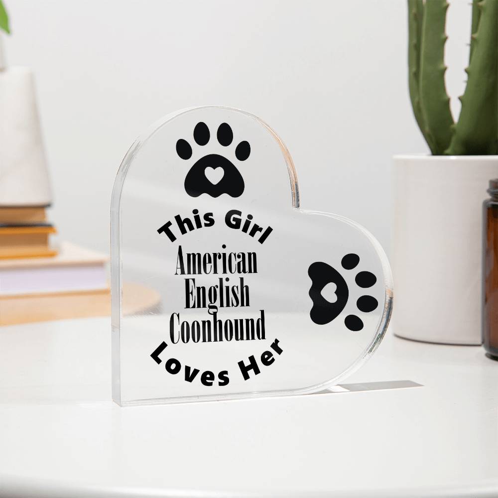American English Coonhound - Heart Acrylic Plaque