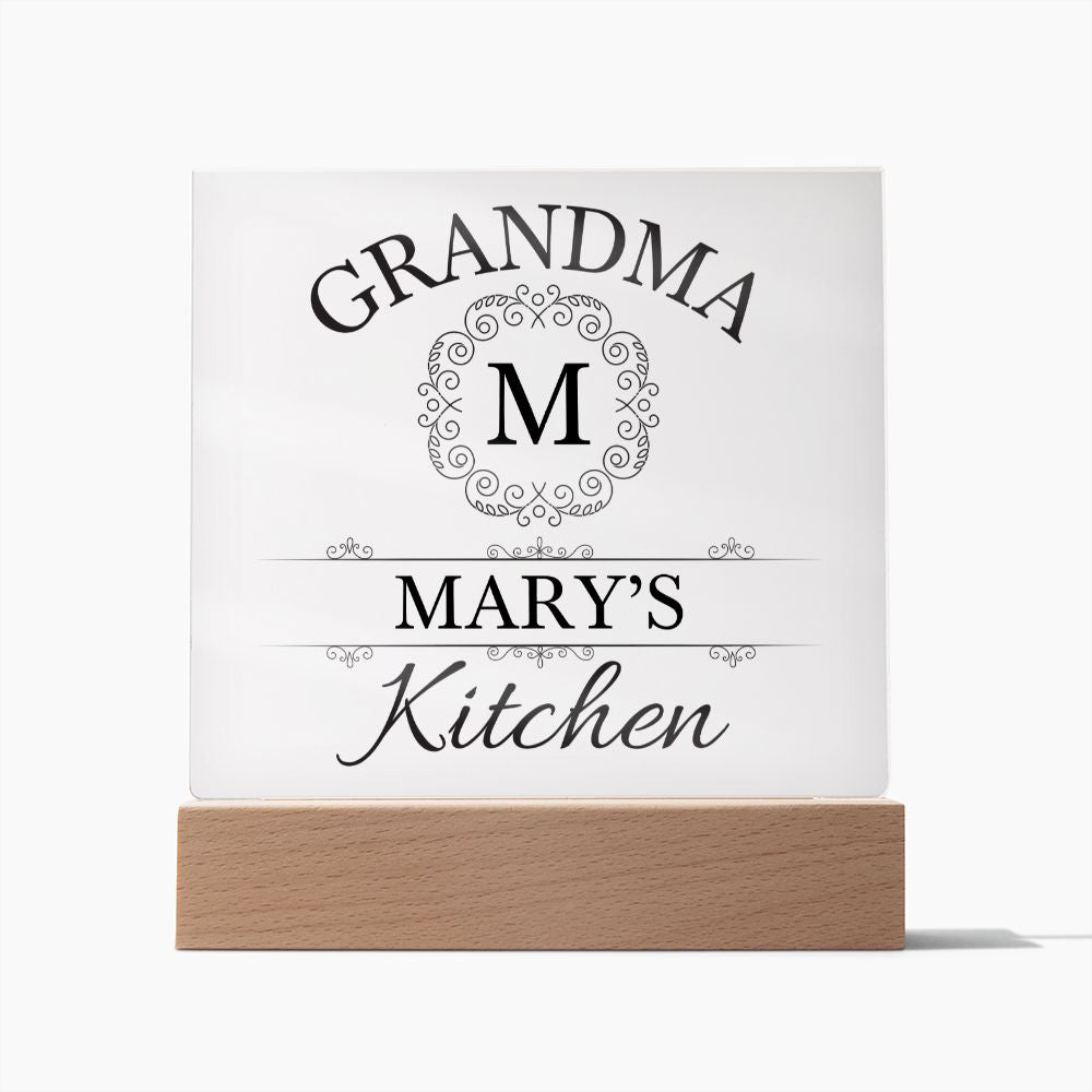 Grandma Mary's Kitchen - Square Acrylic Plaque