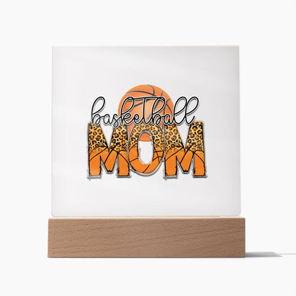 Basketball Mom v2 - Square Acrylic Plaque