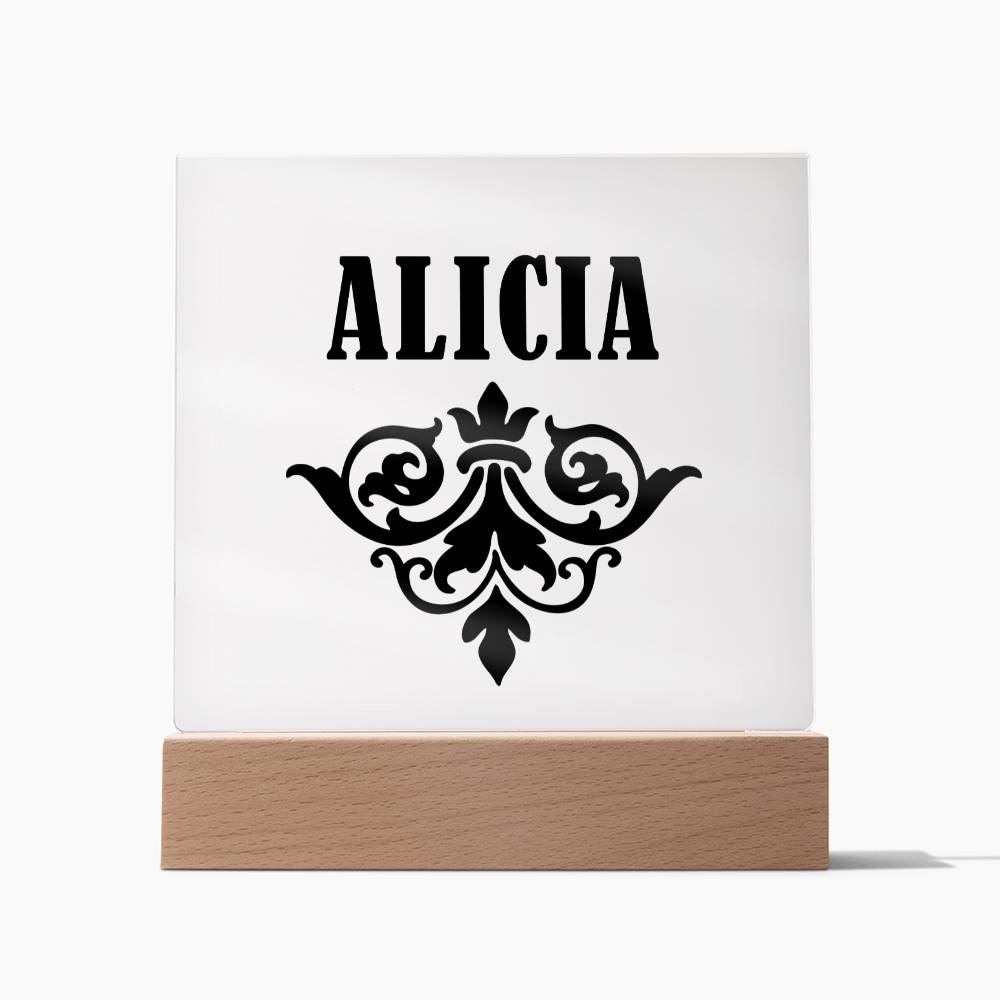 Alicia v01 - Square Acrylic Plaque