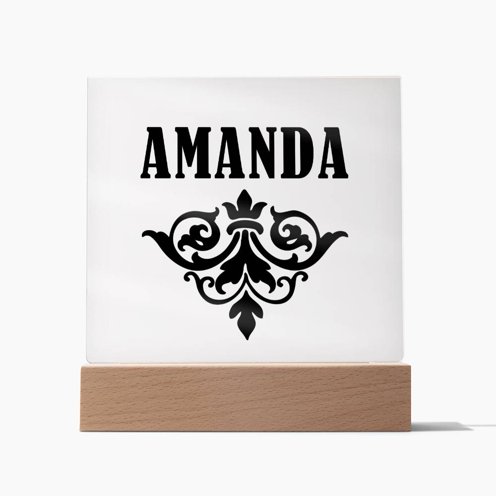 Amanda v01 - Square Acrylic Plaque