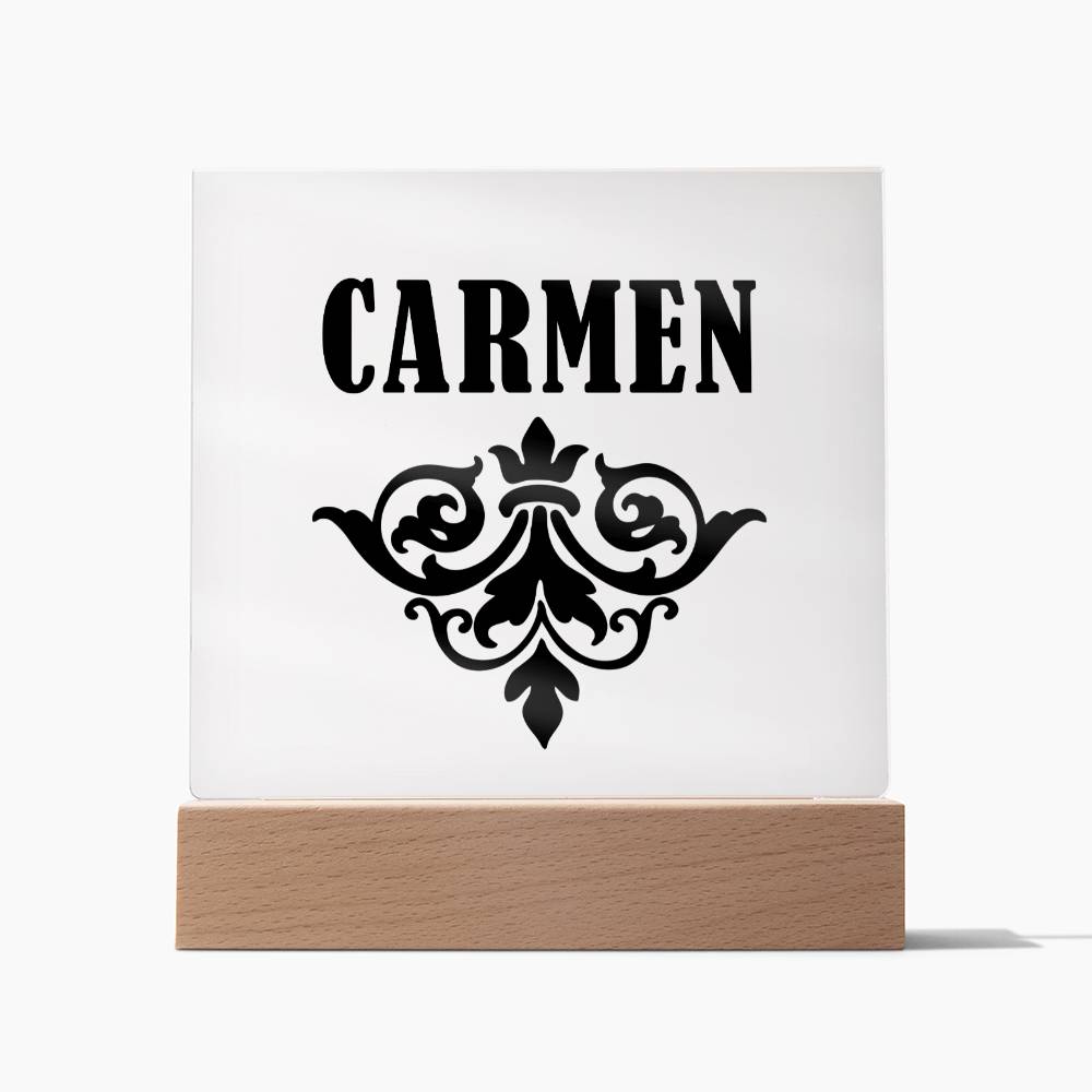 Carmen v01 - Square Acrylic Plaque