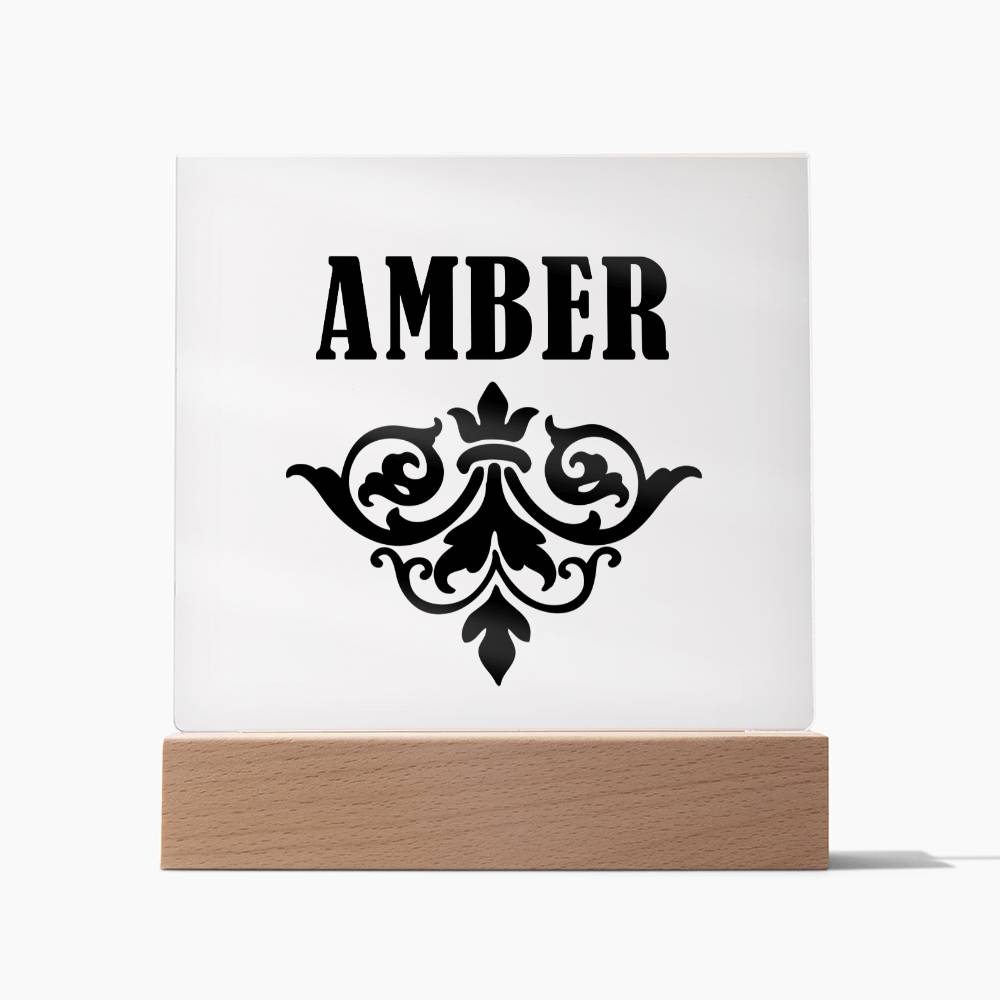 Amber v01 - Square Acrylic Plaque