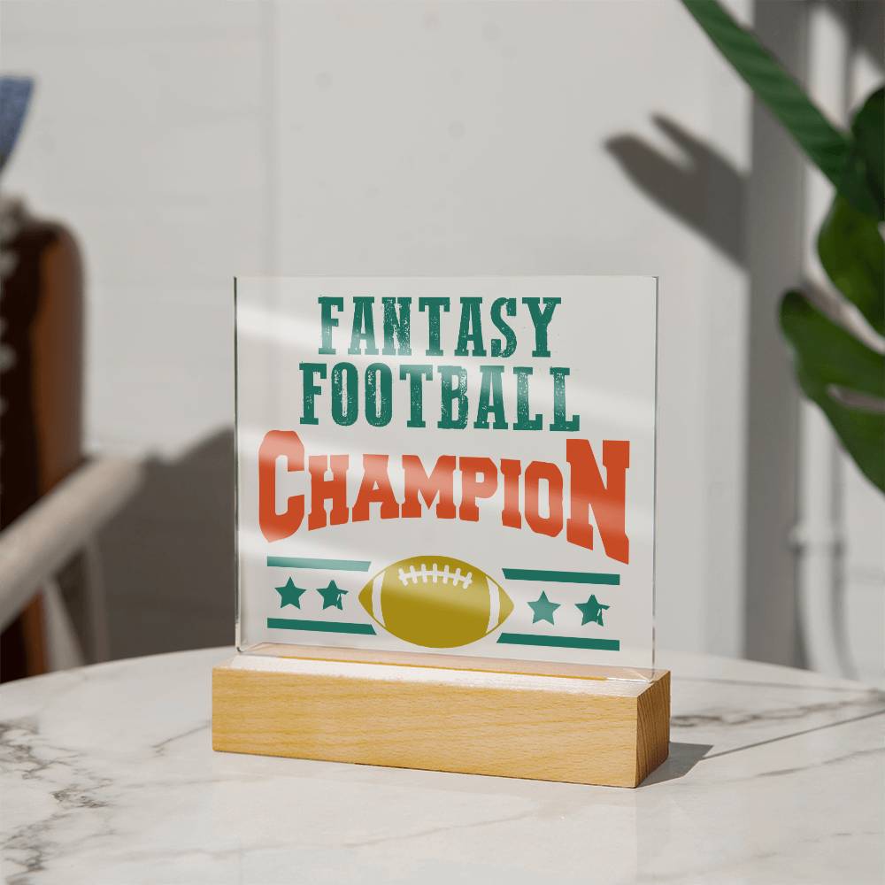 Fantasy Football Champion - Square Acrylic Plaque