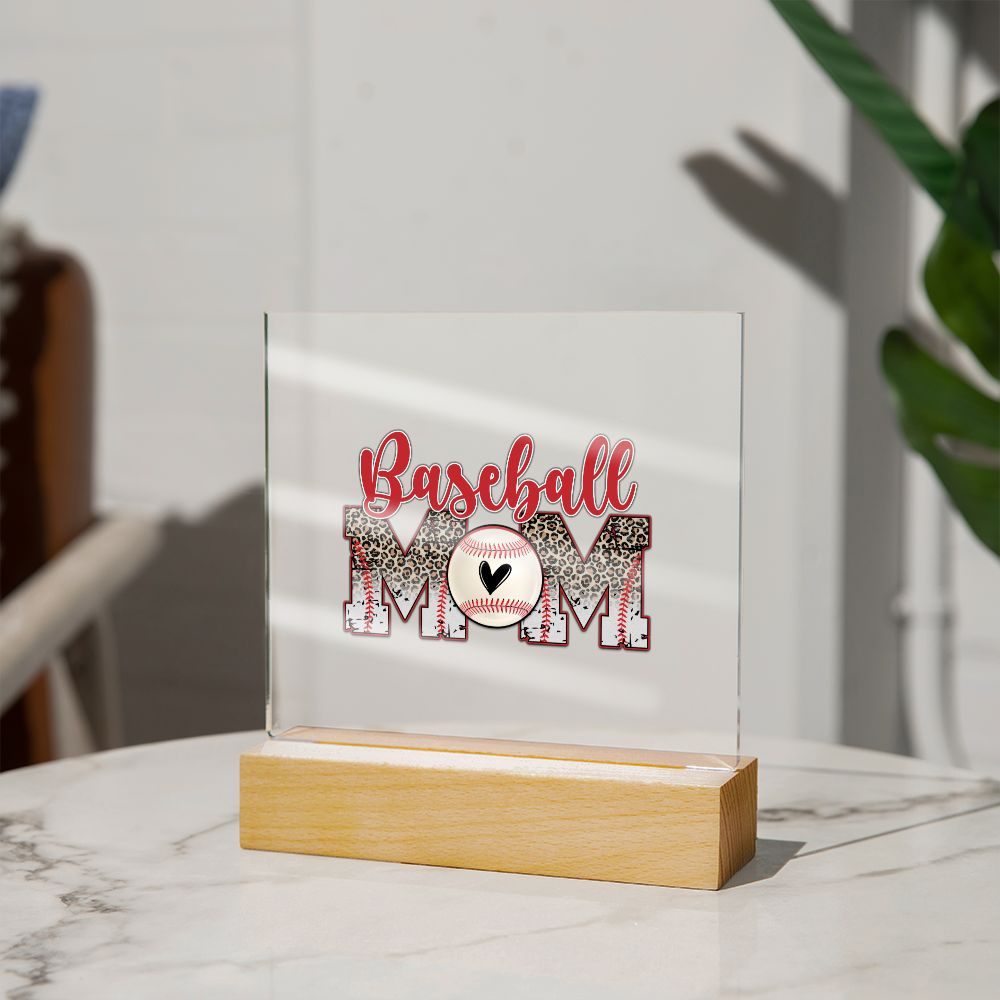 Baseball Mom - Square Acrylic Plaque