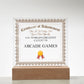 World's Greatest Expert In Arcade Games - Square Acrylic Plaque