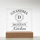 Grandma Donna's Kitchen - Square Acrylic Plaque