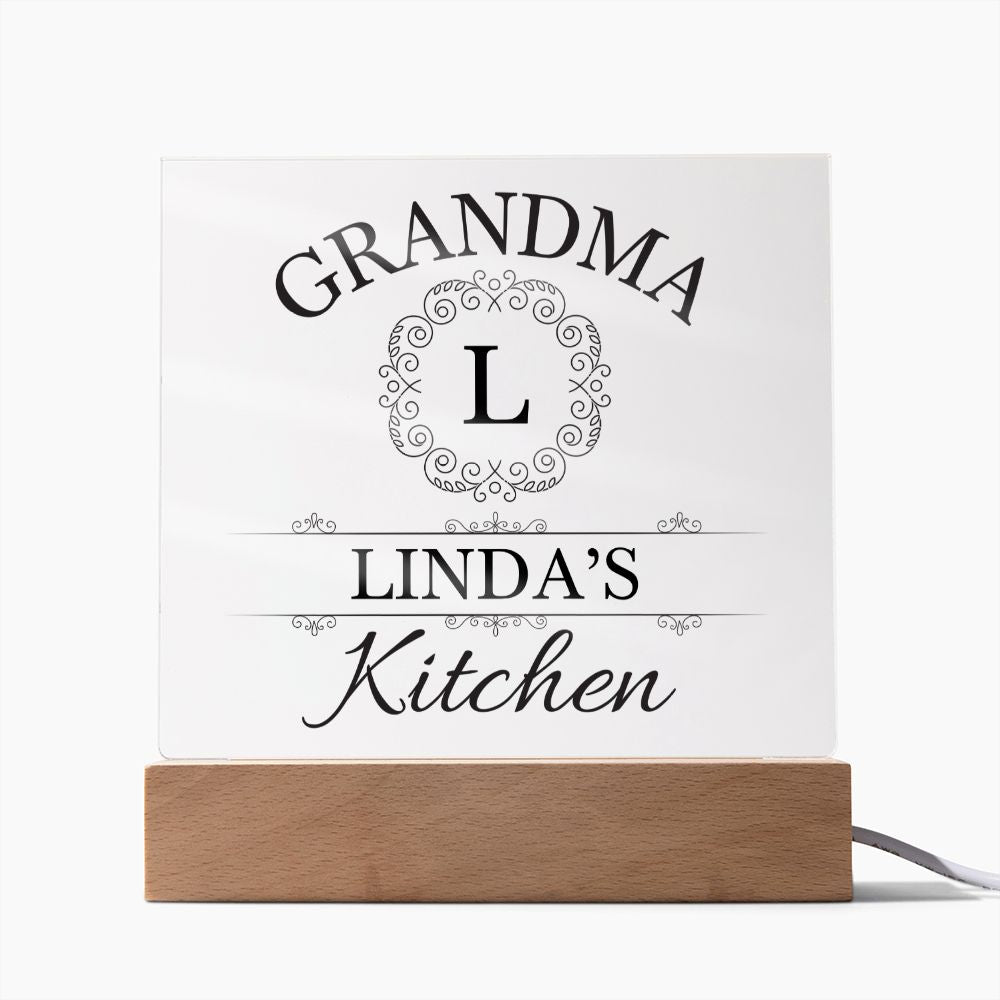 Grandma Linda's Kitchen - Square Acrylic Plaque