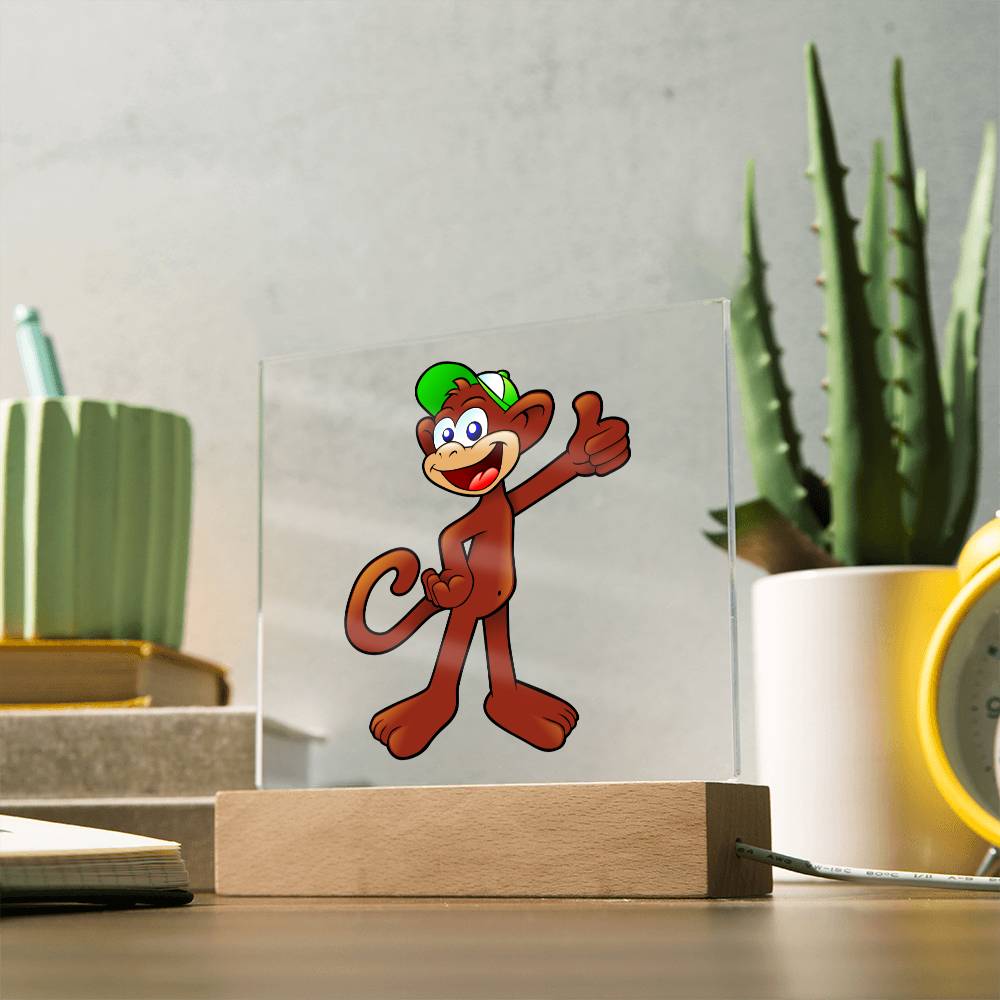 Monkey - LED Night Light Square Acrylic Plaque