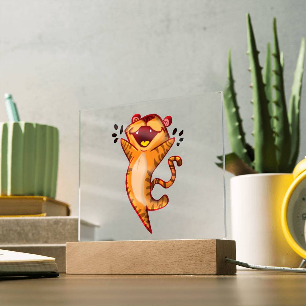 Tiger 02 - LED Night Light Square Acrylic Plaque