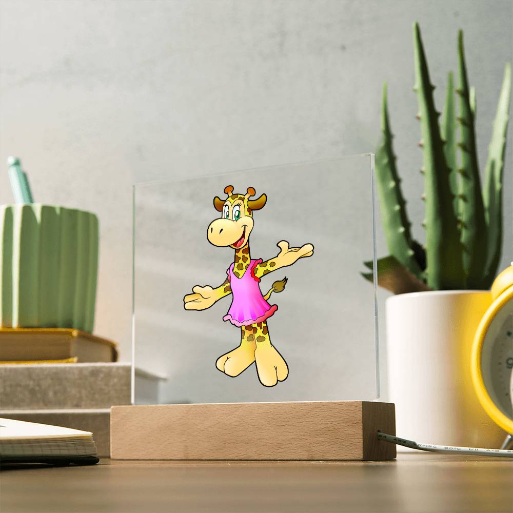Giraffe - LED Night Light Square Acrylic Plaque