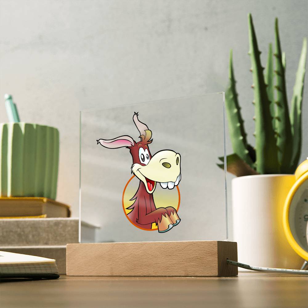 Happy Donkey - LED Night Light Square Acrylic Plaque