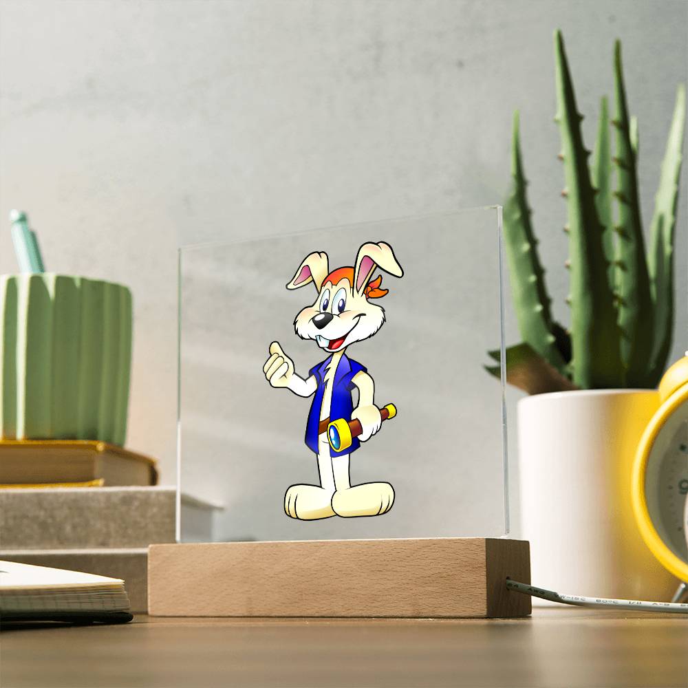 Rabbit - LED Night Light Square Acrylic Plaque