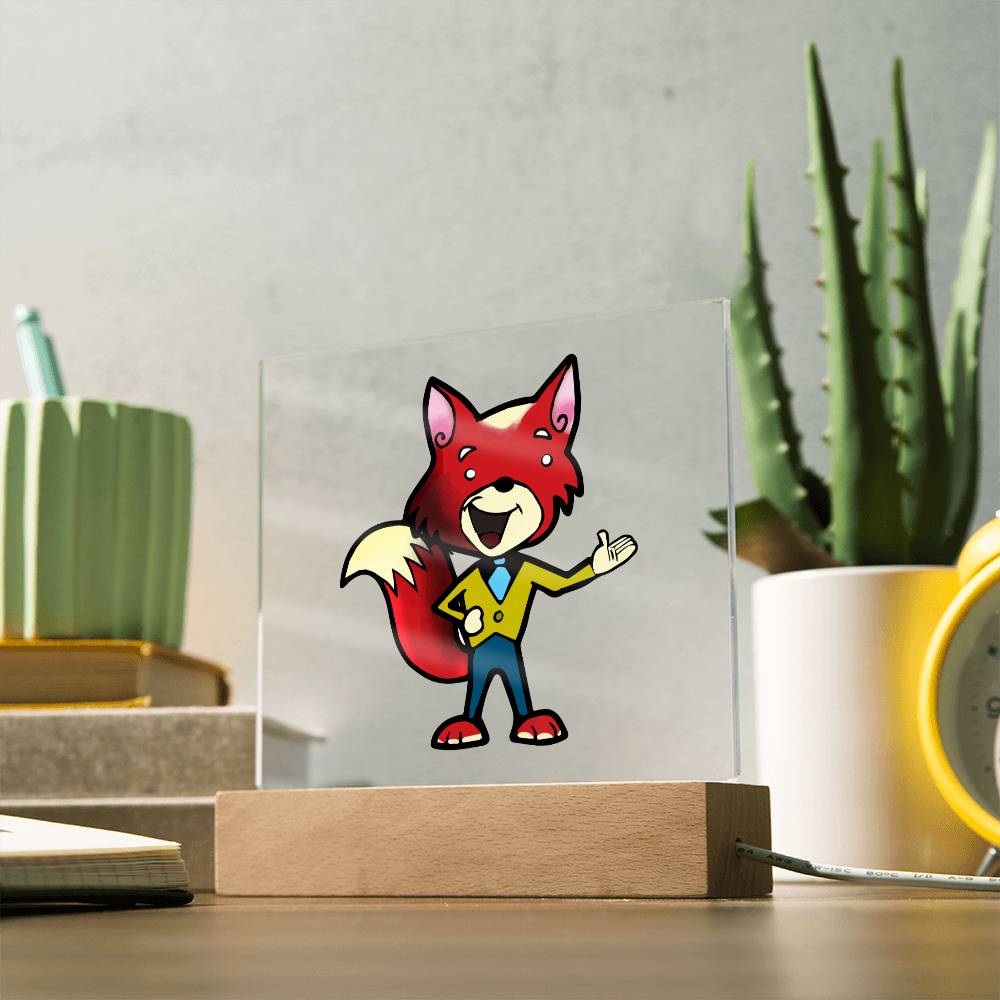 Fox - LED Night Light Square Acrylic Plaque