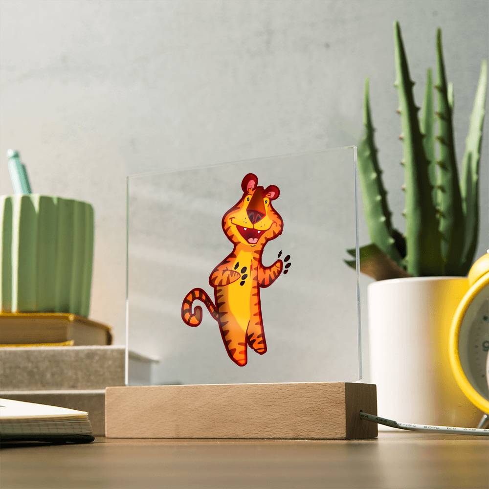 Tiger 03 - LED Night Light Square Acrylic Plaque